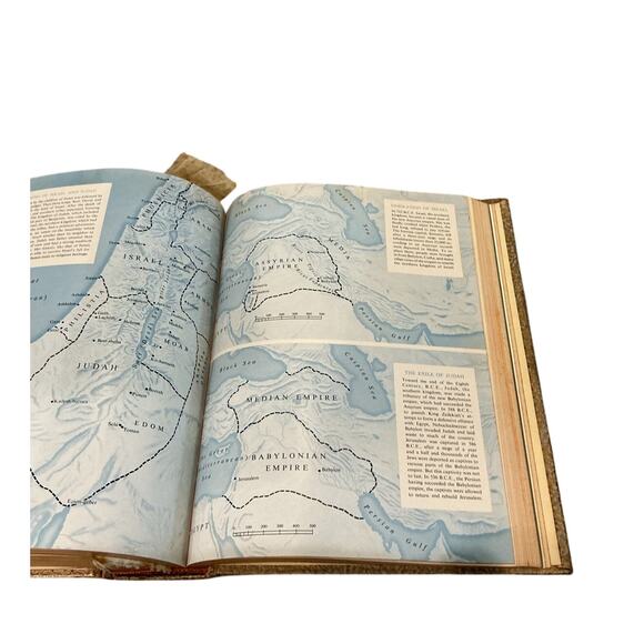 Vtg Holy Bible Torah Jewish Family 1957 Leonard S. Davidow MCM Gold Illustrated - Picture 7 of 16